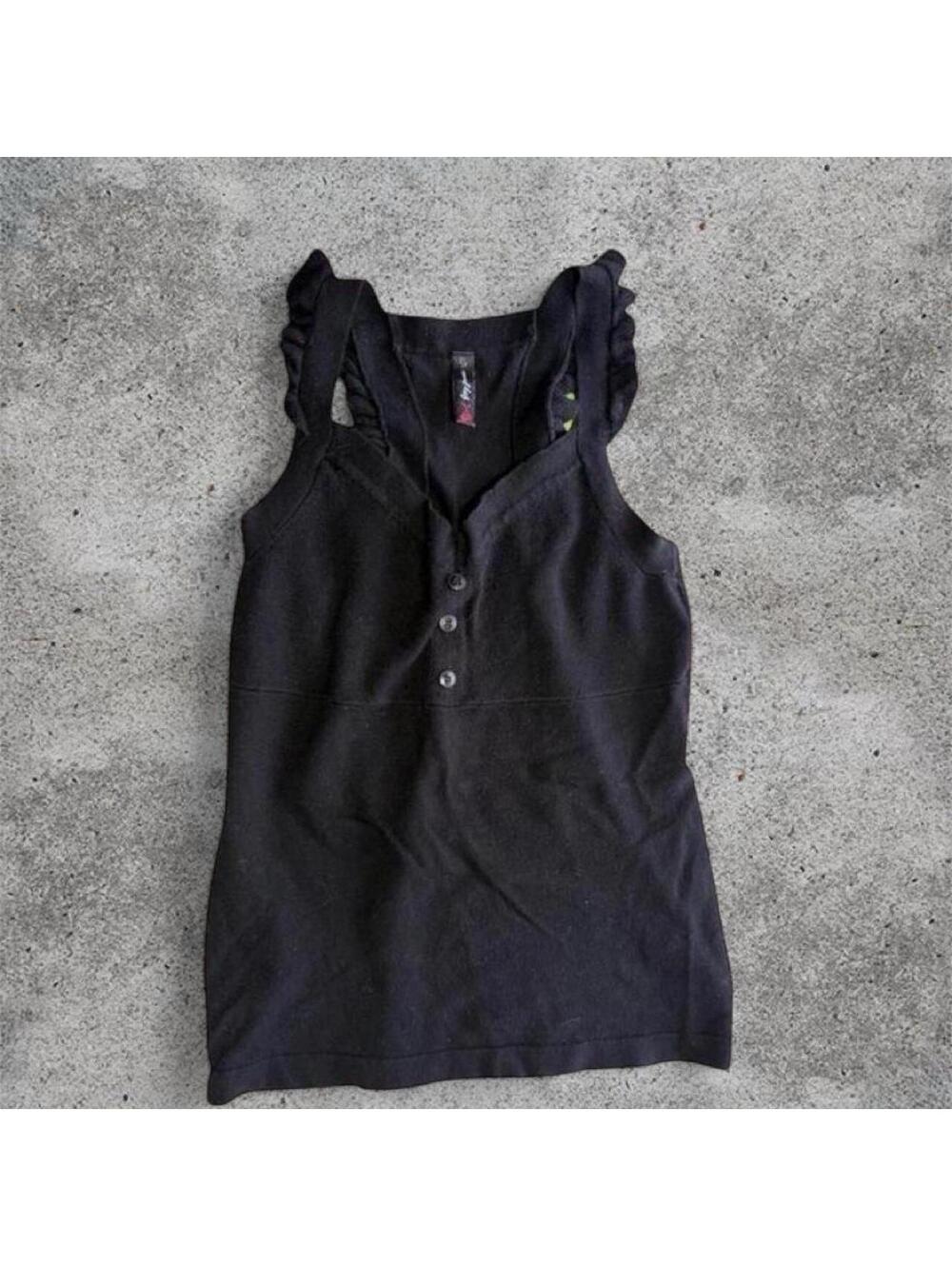 foxy jeans knit black cami top